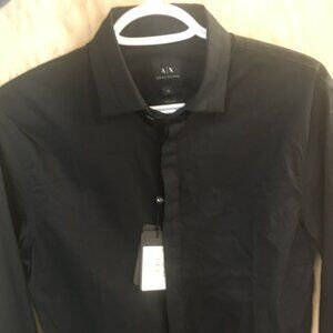 Armani Exchange Black Slim Fit Dress Shirt (XS) – Brand New w/ Tags